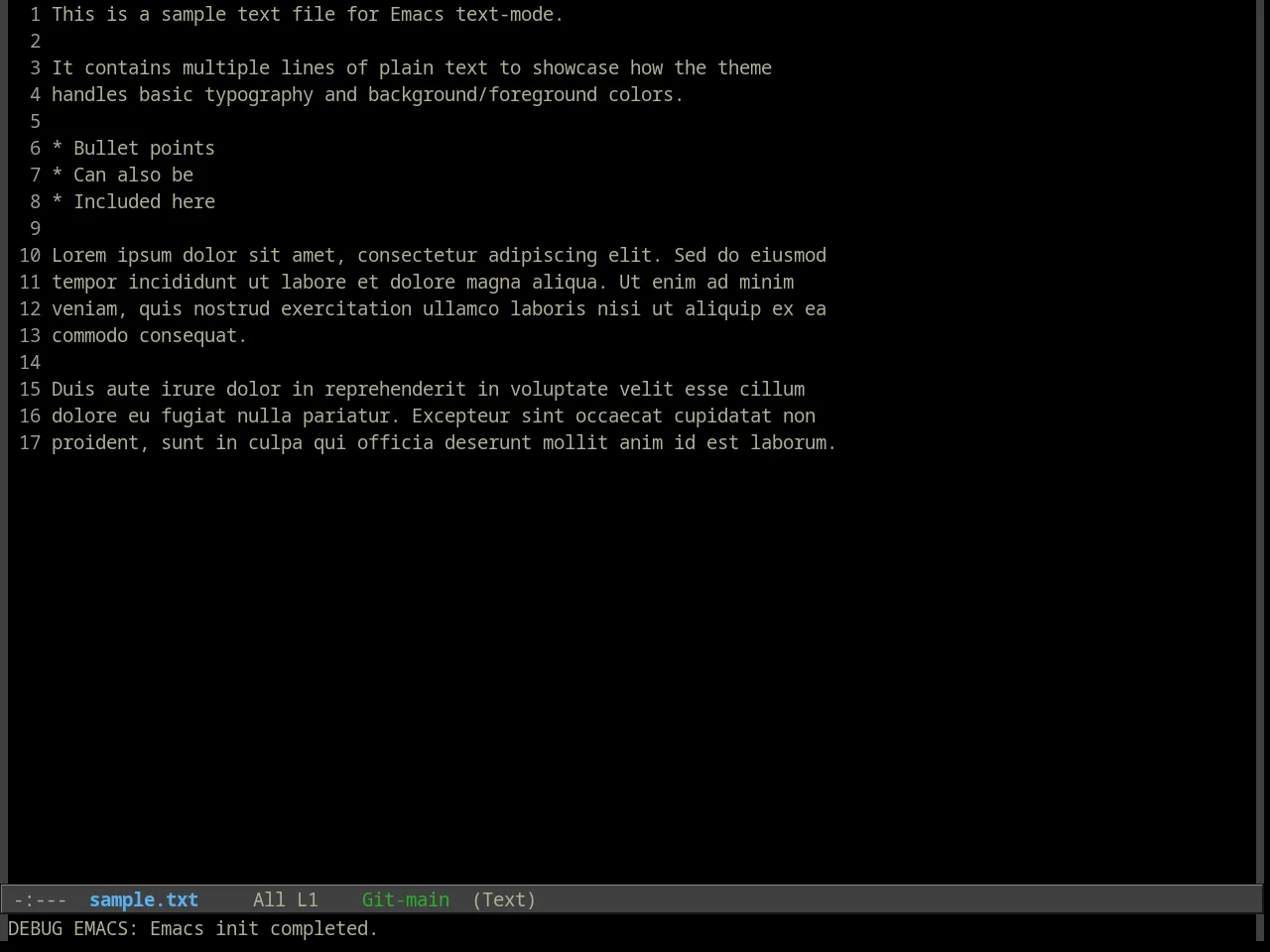 Alect Black Theme in text-mode