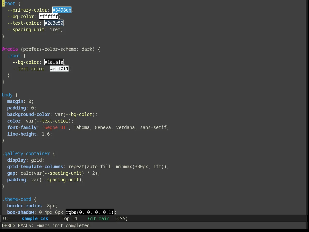 Alect Dark Alt Theme in css-mode