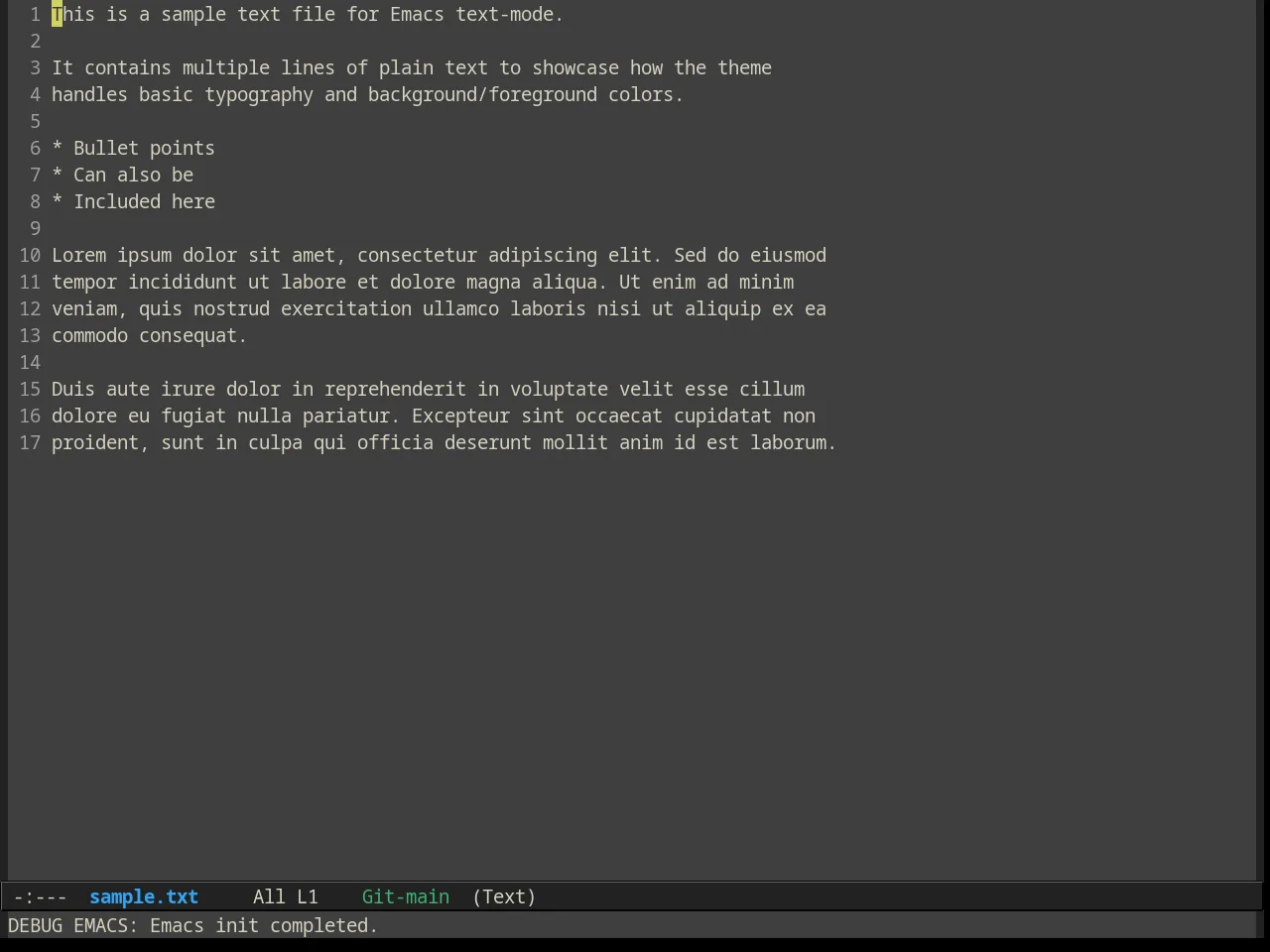 Alect Dark Alt Theme in text-mode