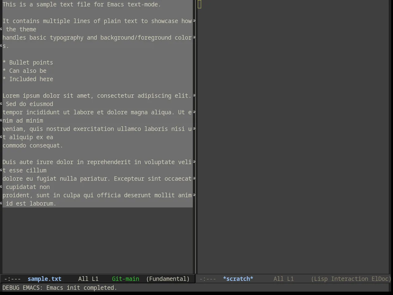 Alect Dark Theme in fundamental-mode