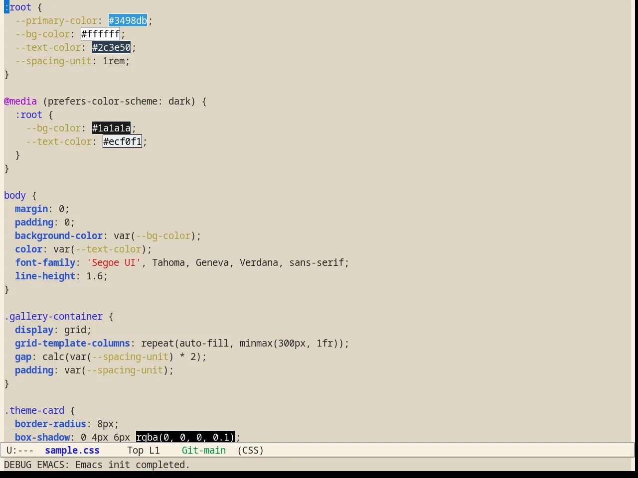 Alect Light Alt Theme in css-mode