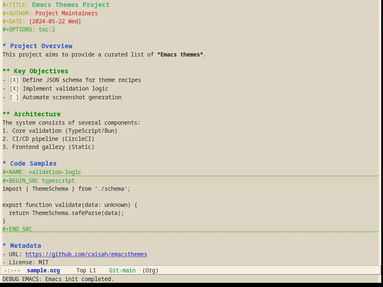 Alect Light Alt Theme in org-mode