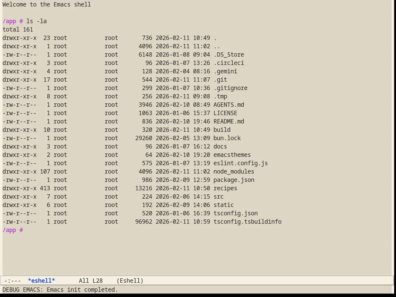 Alect Light Theme in eshell