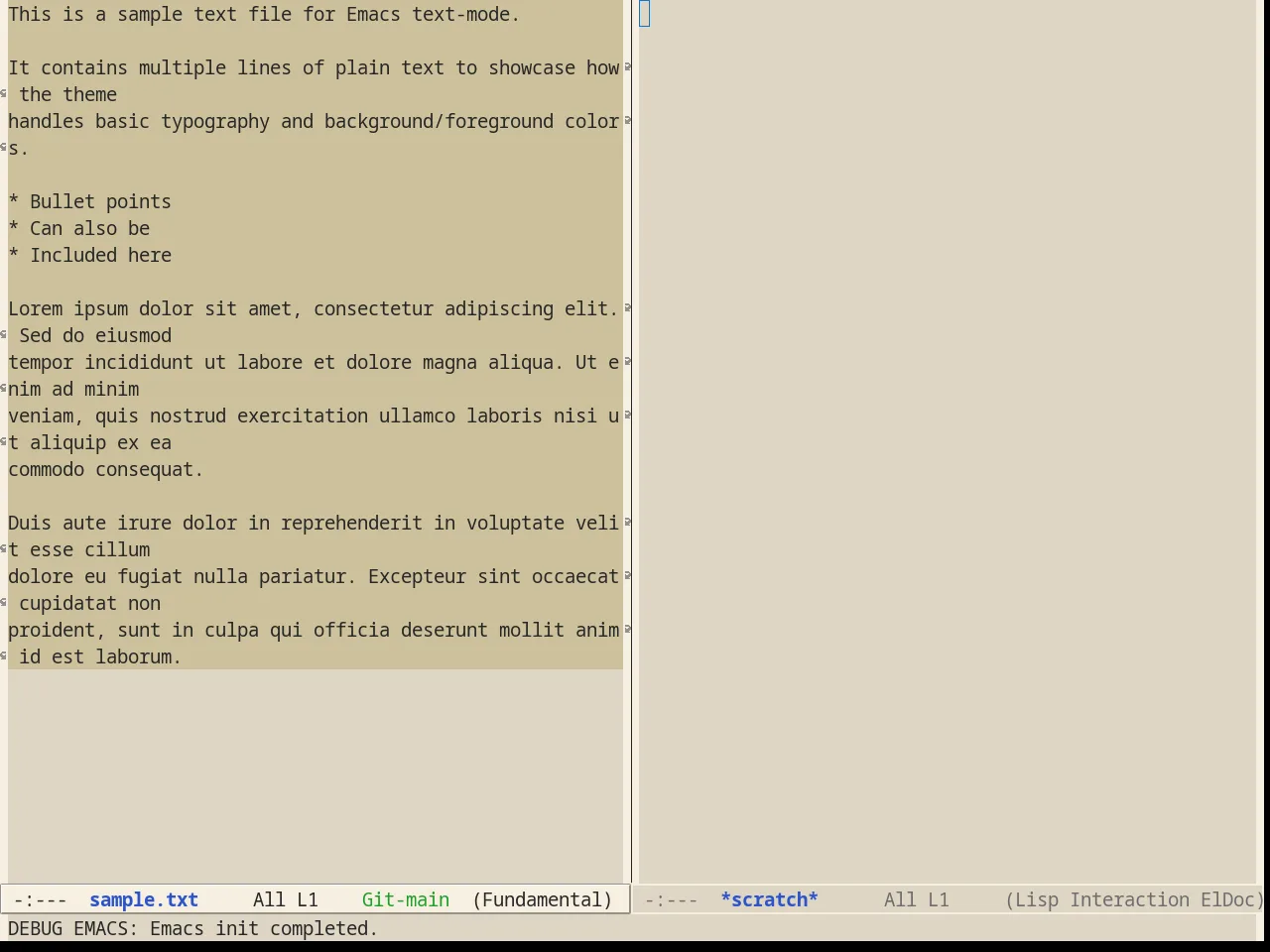 Alect Light Theme in fundamental-mode