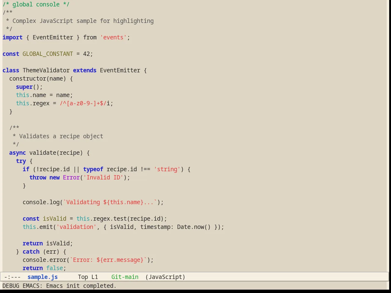 Alect Light Theme in javascript-mode