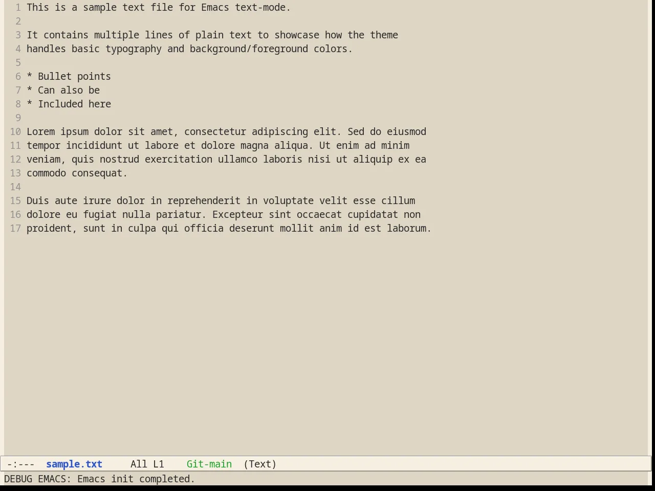 Alect Light Theme in text-mode