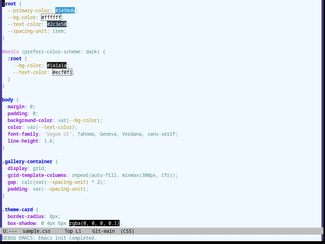 Alice Blue Theme in css-mode