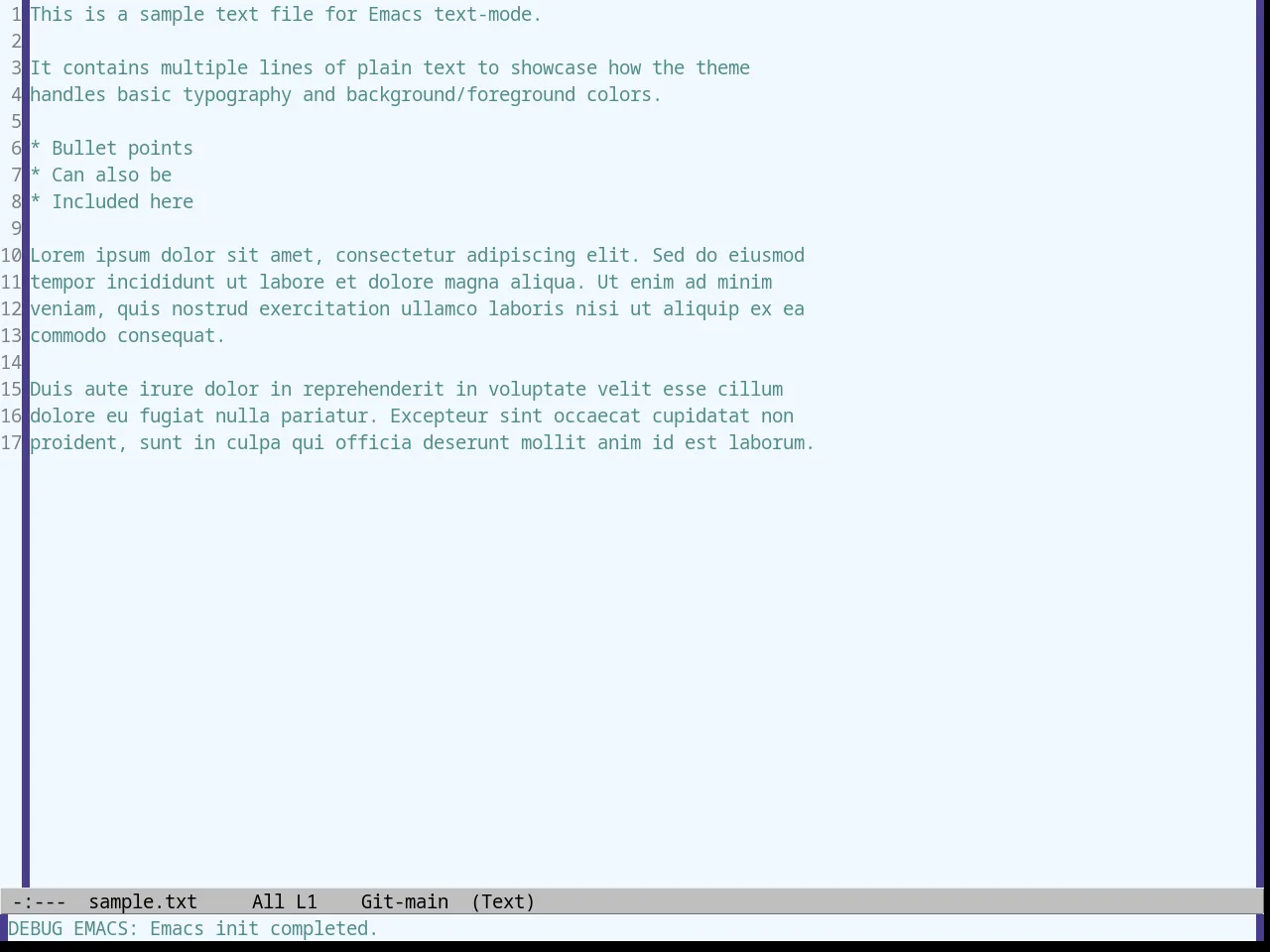 Alice Blue Theme in text-mode