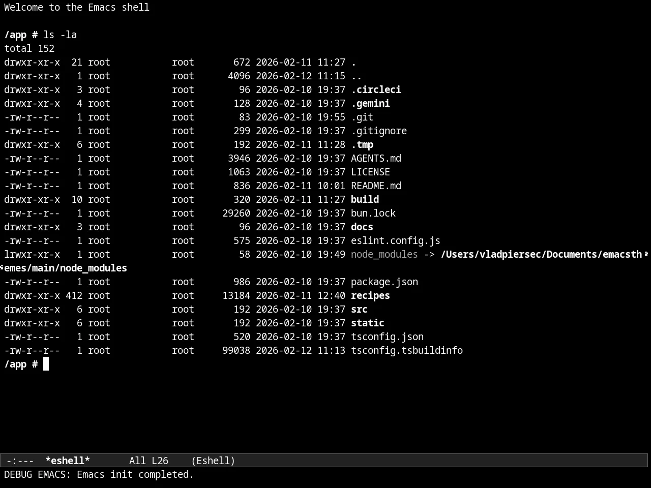 Almost Mono Black Theme in eshell