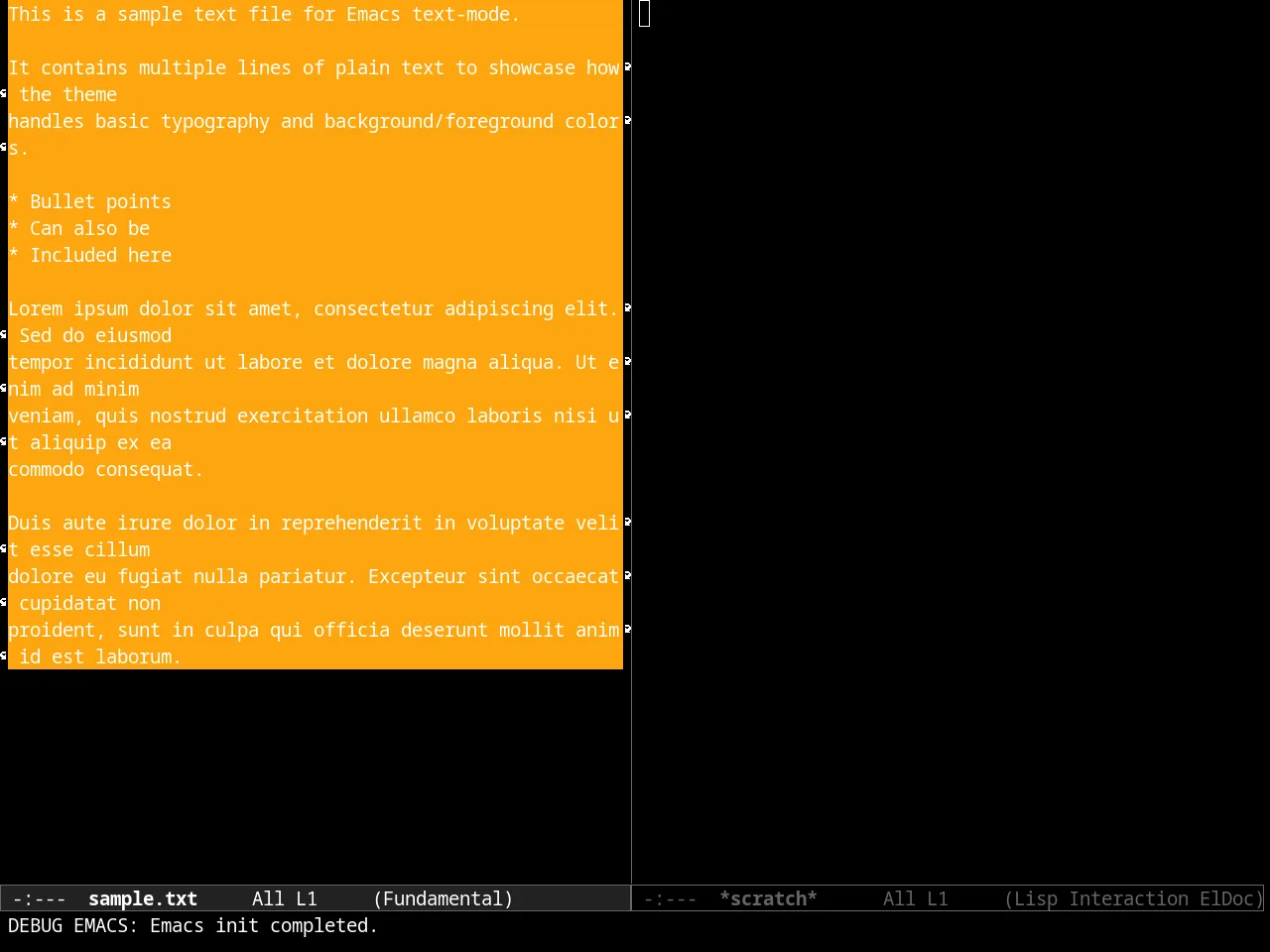 Almost Mono Black Theme in fundamental-mode