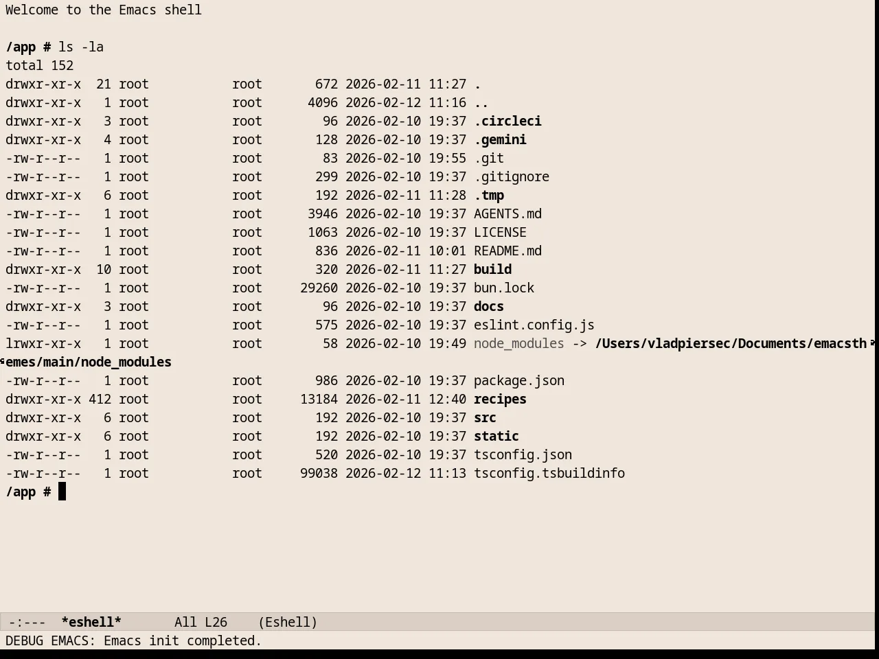 Almost Mono Cream Theme in eshell