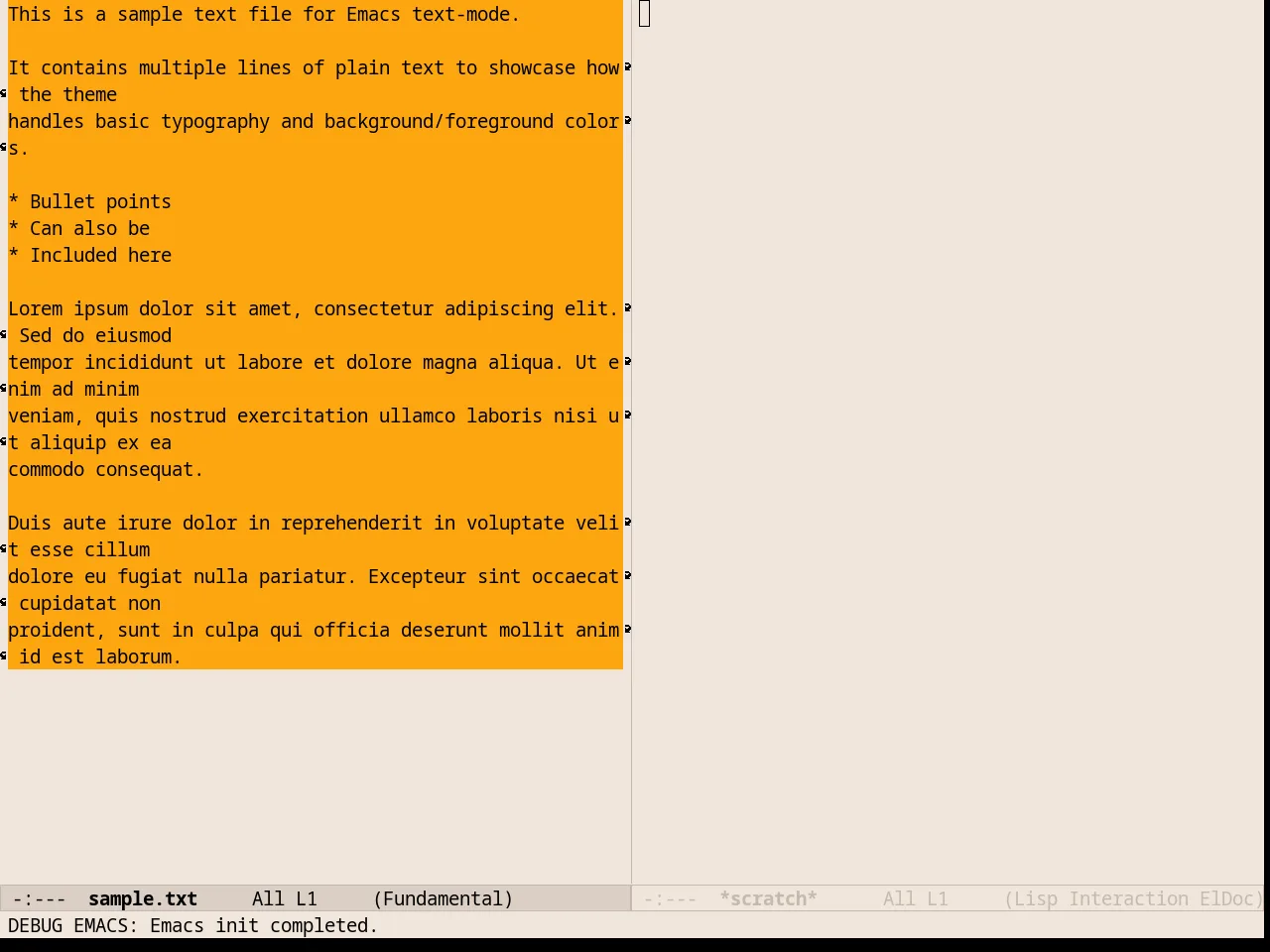 Almost Mono Cream Theme in fundamental-mode