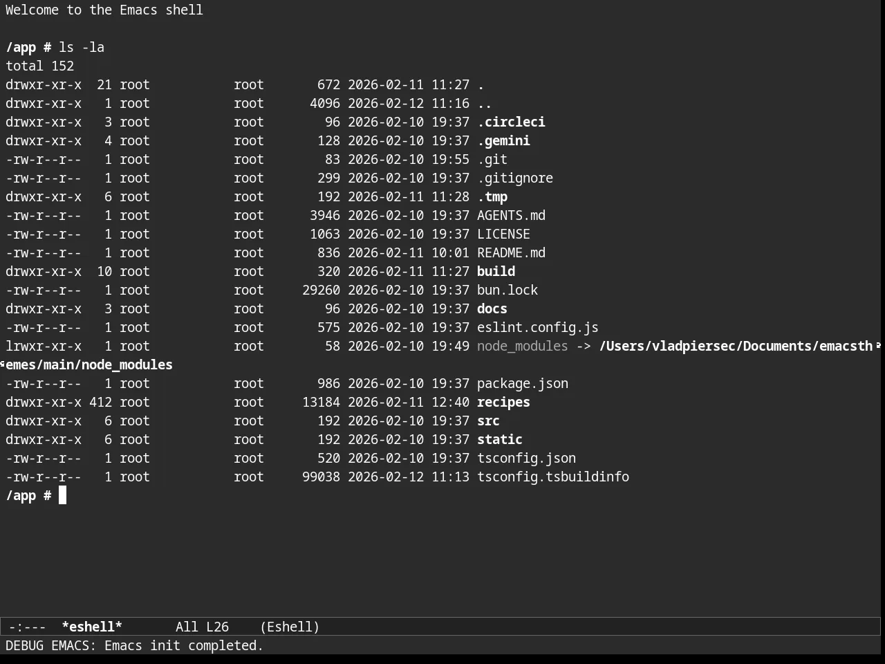 Almost Mono Gray Theme in eshell