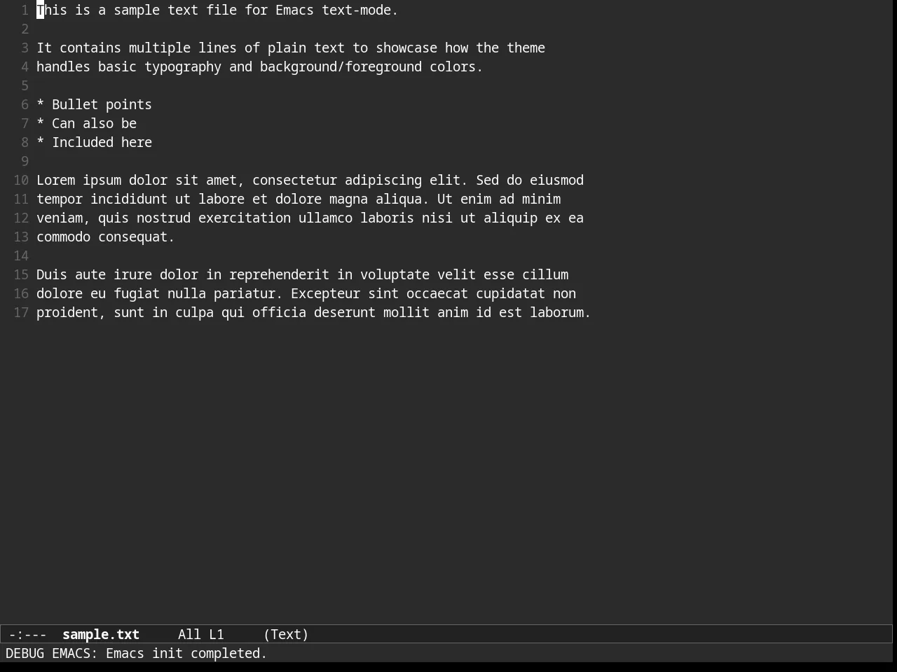 Almost Mono Gray Theme in text-mode
