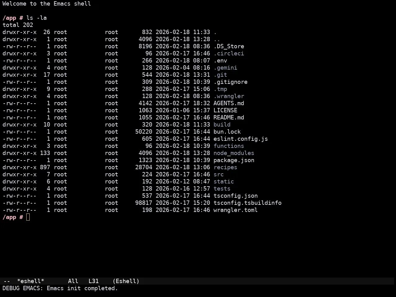 Amaranth Dark Theme in eshell