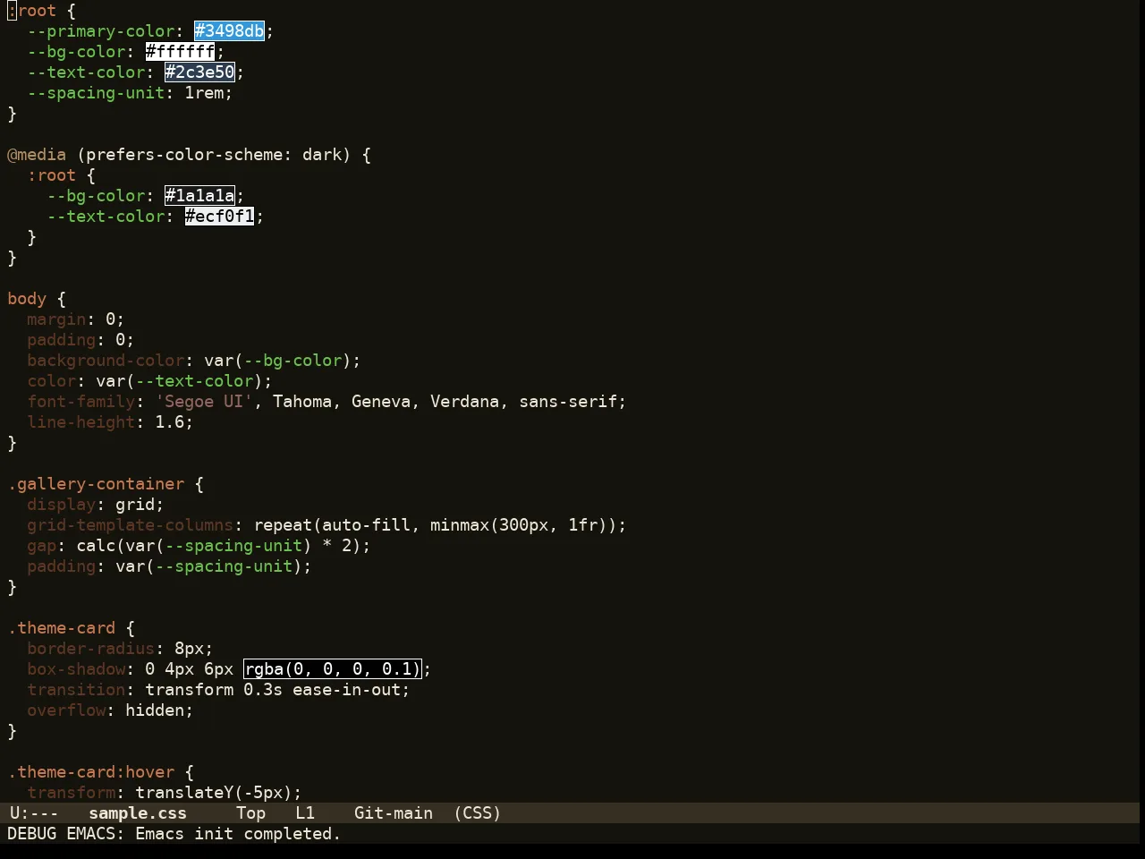 Amber Glow Theme in css-mode