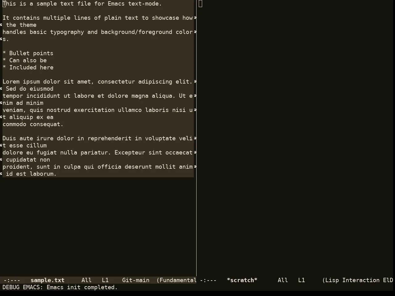 Amber Glow Theme in fundamental-mode