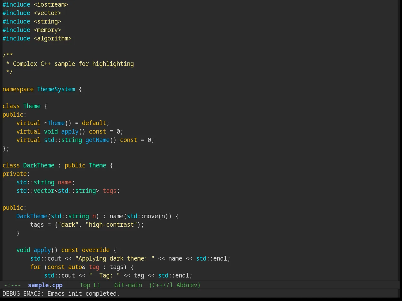 Amelie Theme in c++-mode