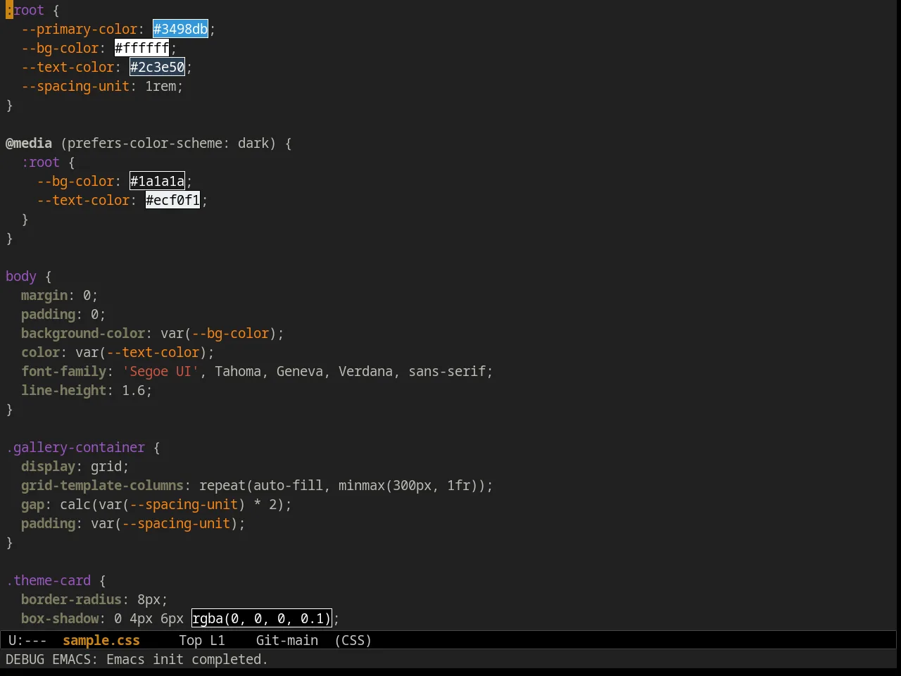 Ample Zen Theme in css-mode