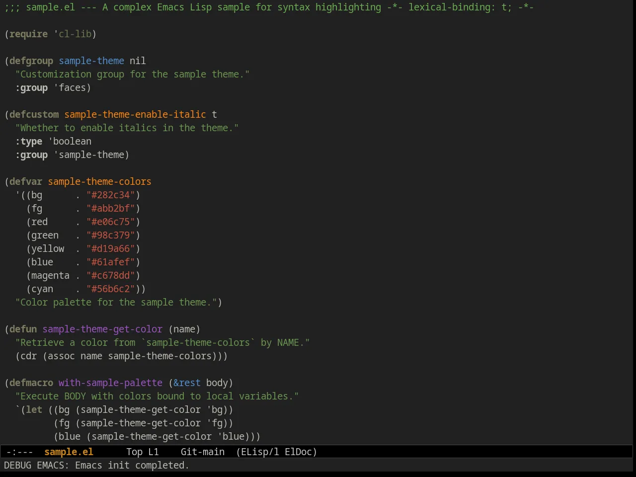 Ample Zen Theme in emacs-lisp-mode