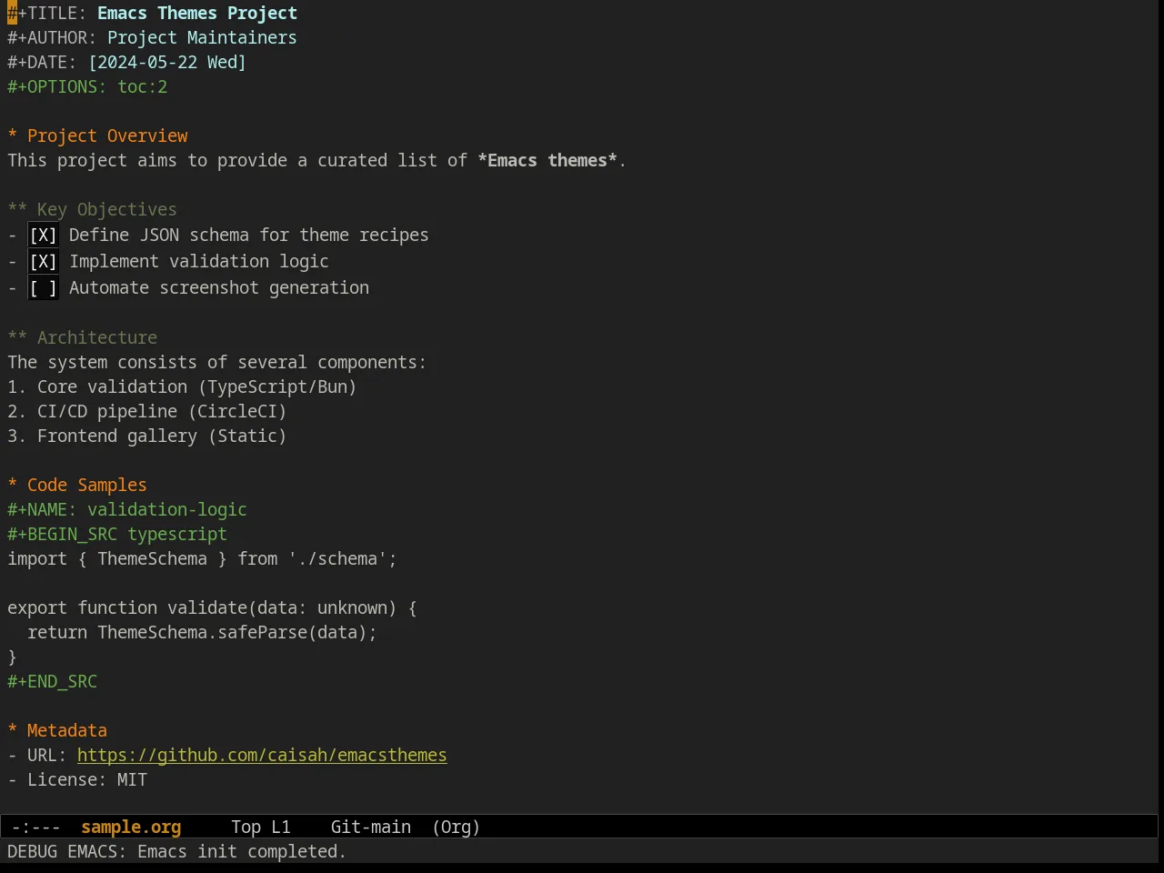 Ample Zen Theme in org-mode