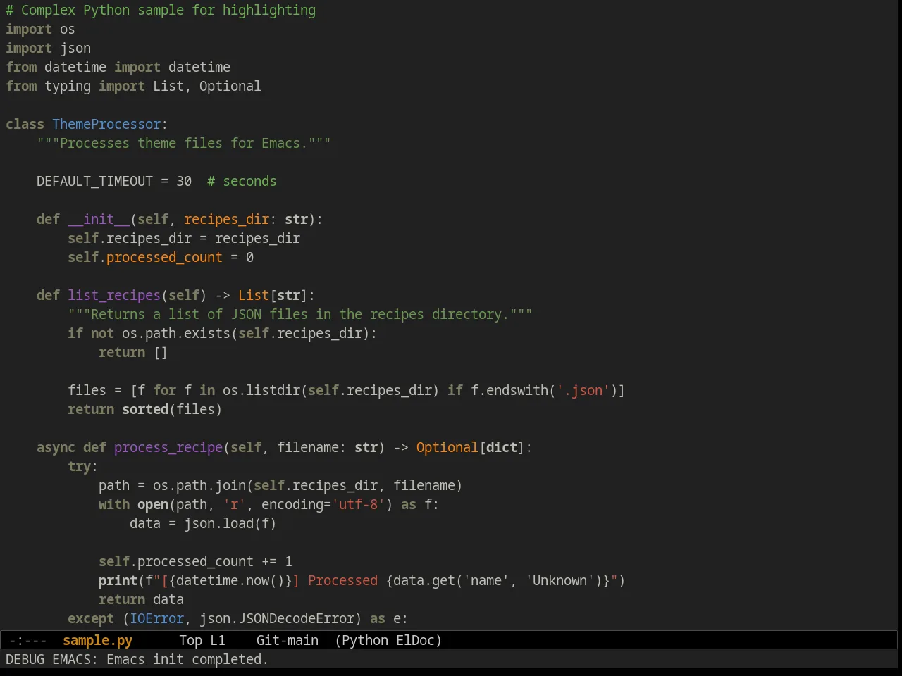 Ample Zen Theme in python-mode
