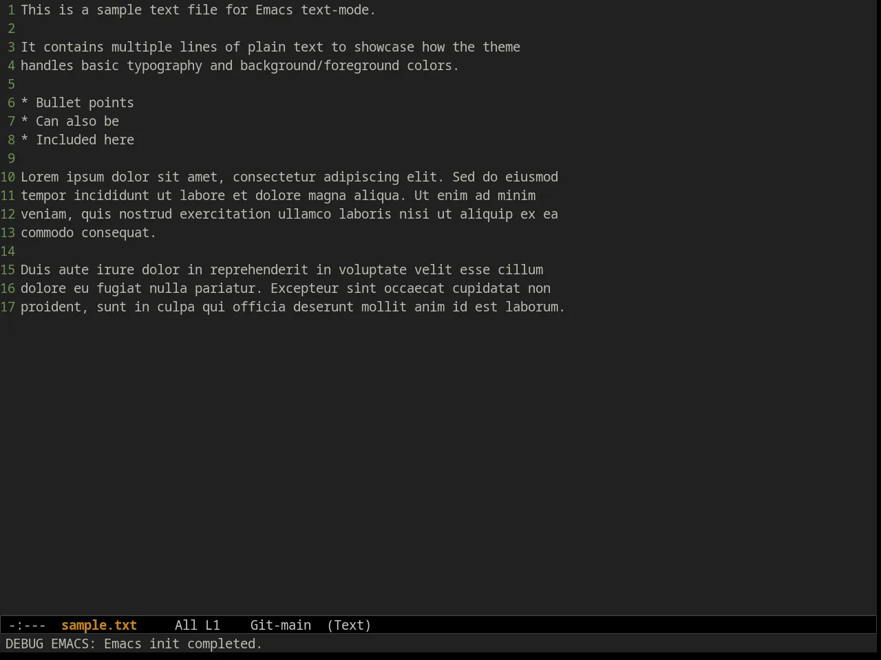 Ample Zen Theme in text-mode