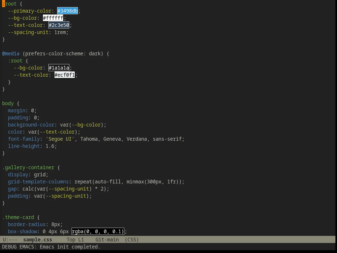 Ample Theme in css-mode