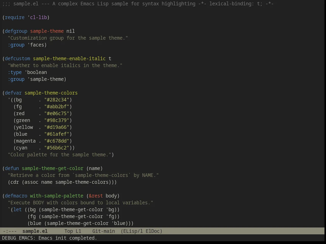 Ample Theme in emacs-lisp-mode
