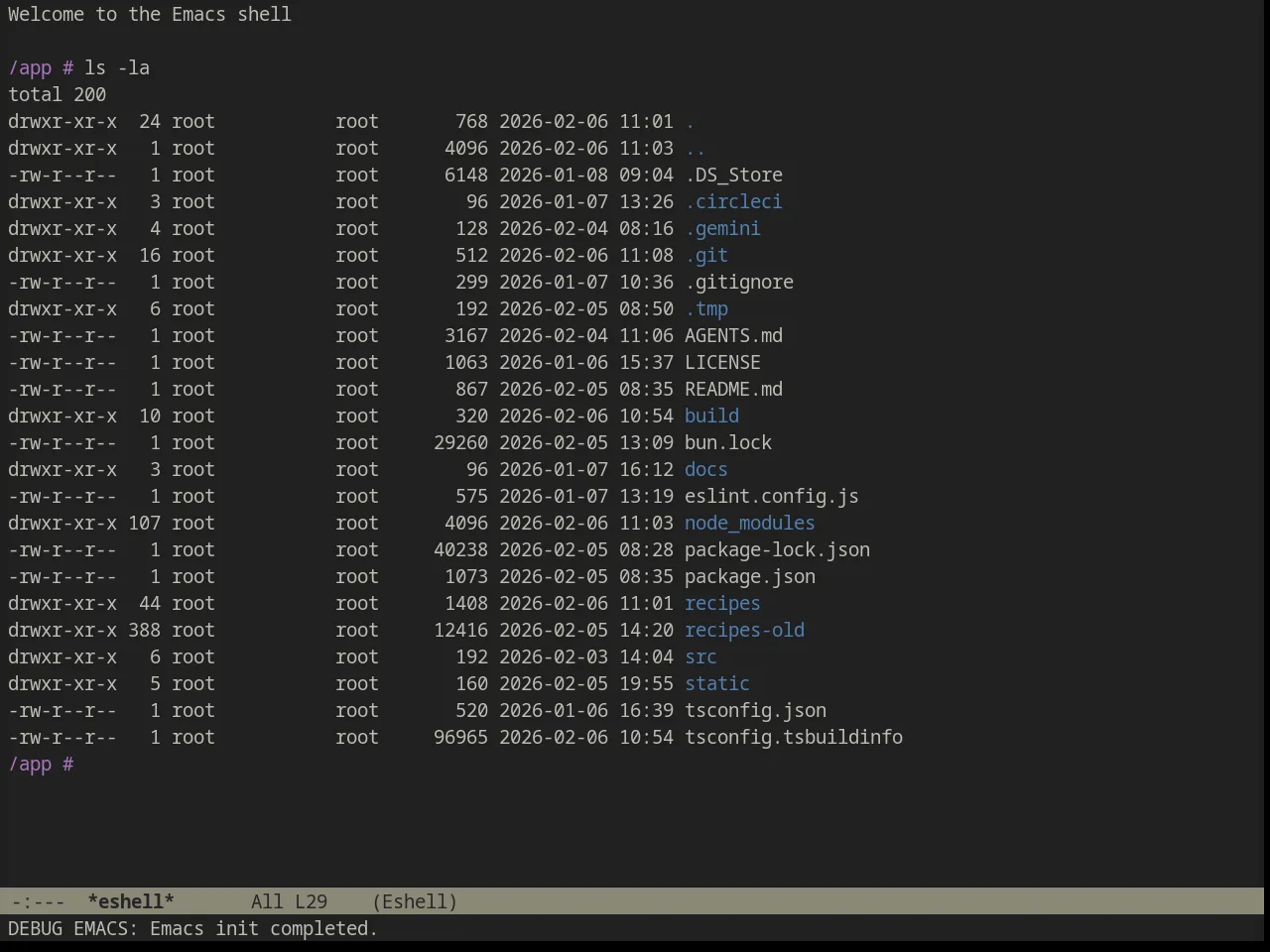 Ample Theme in eshell