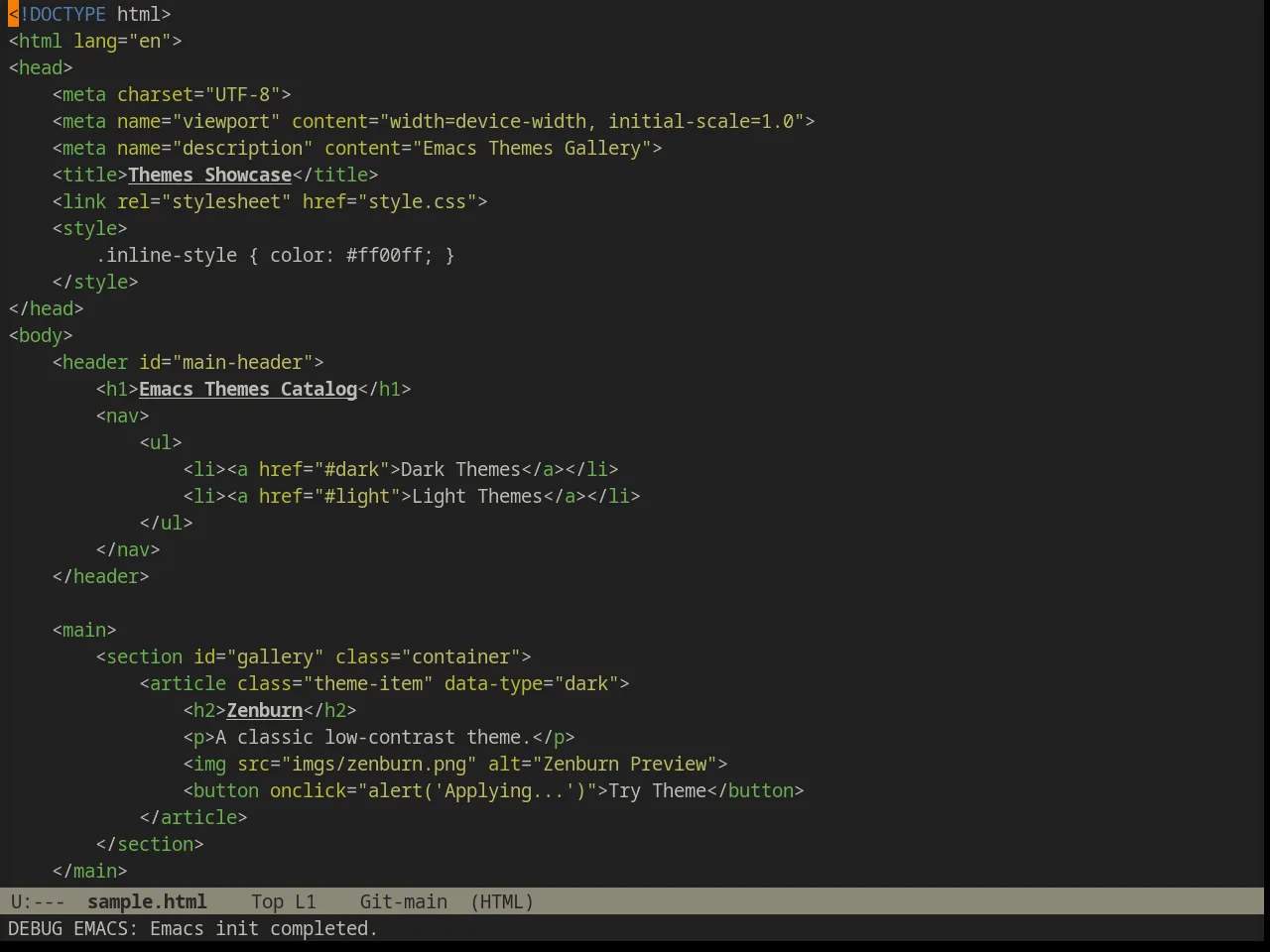 Ample Theme in html-mode