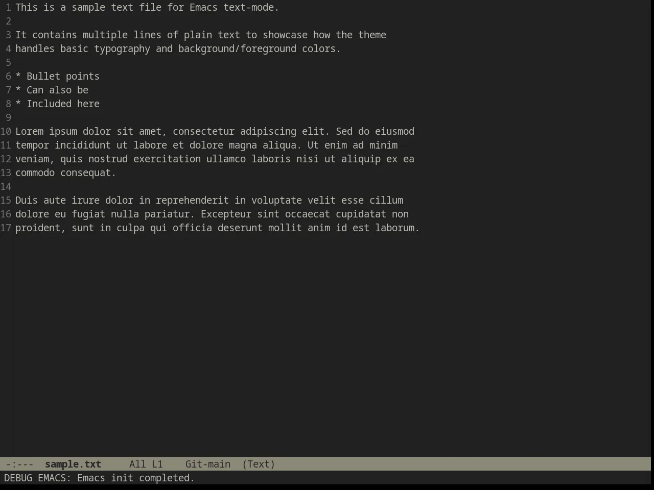Ample Theme in text-mode