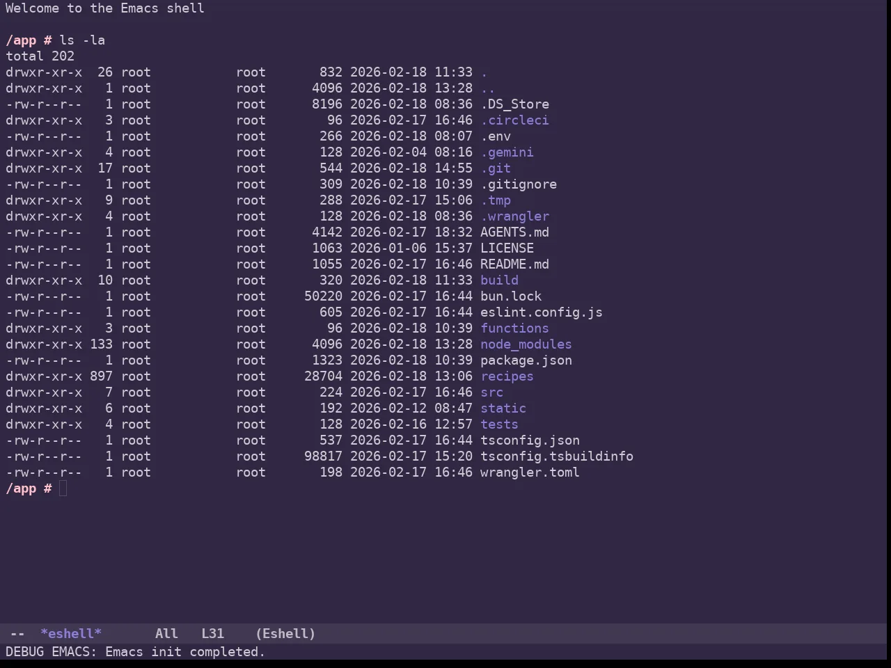 Ancient One Dark Theme in eshell