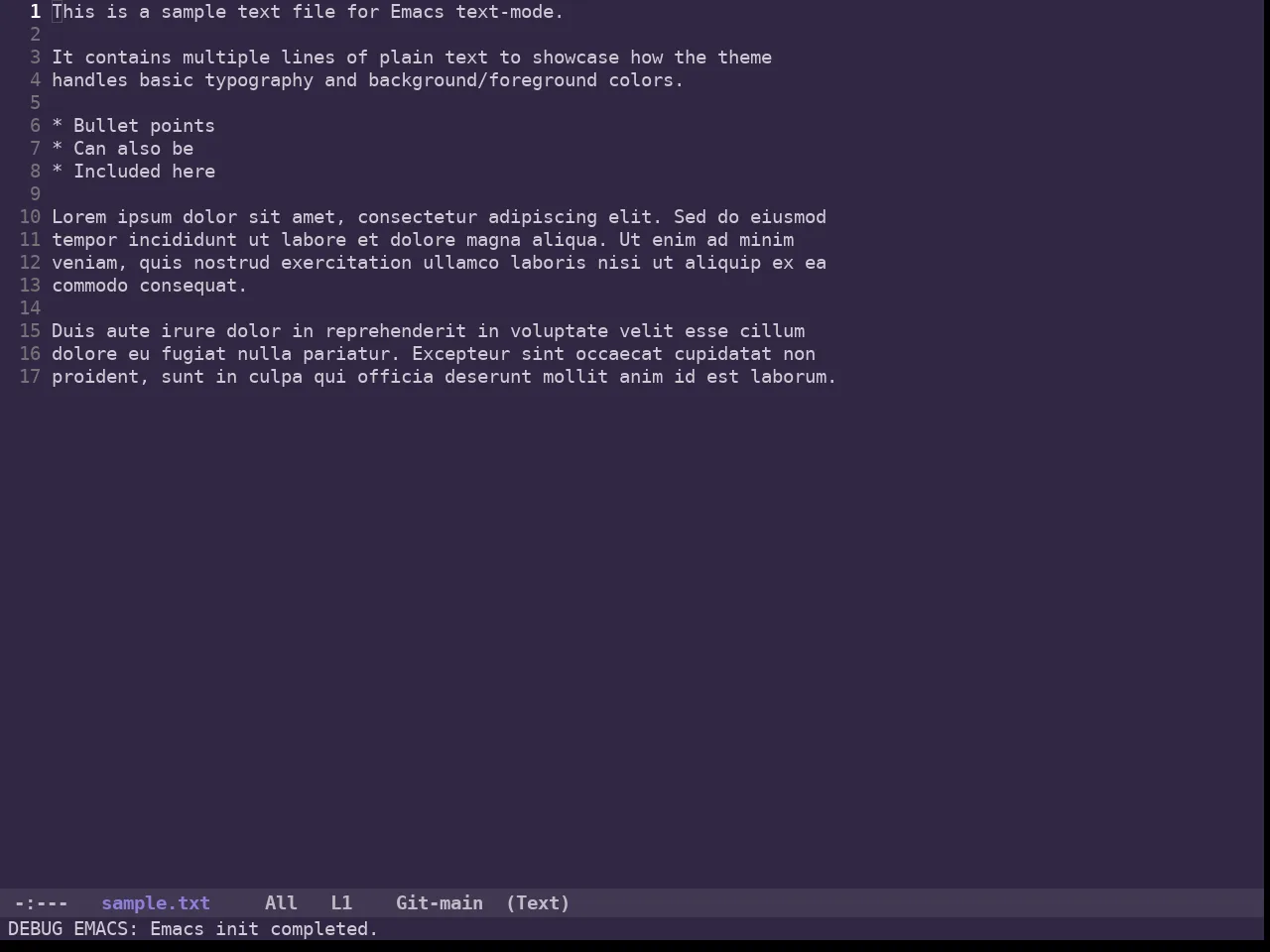 Ancient One Dark Theme in text-mode