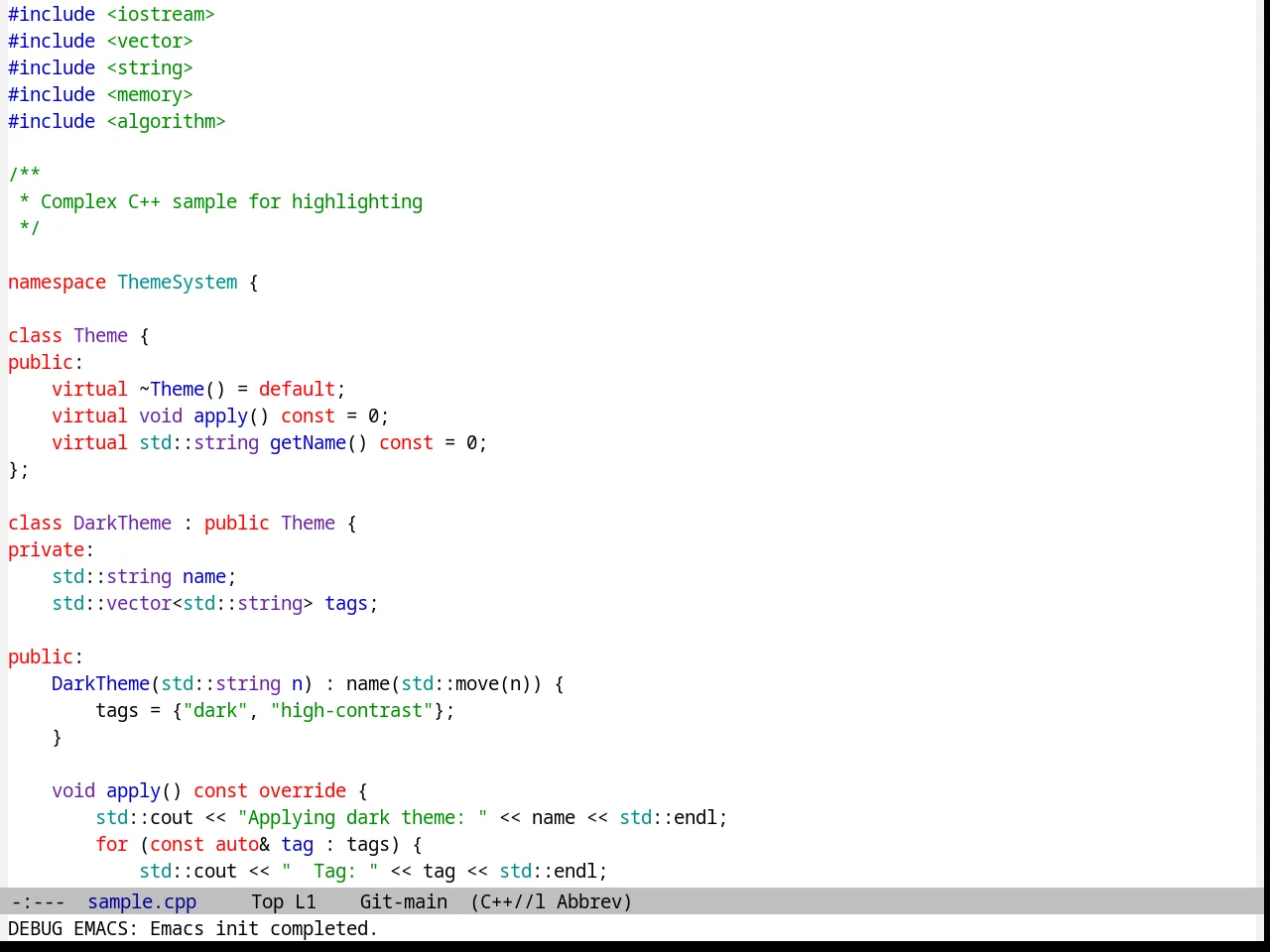 Andreas Theme in c++-mode