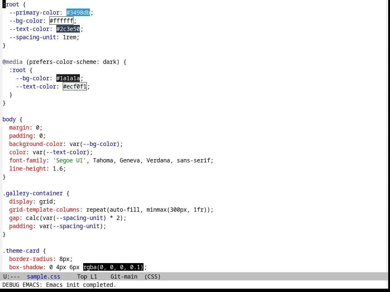 Andreas Theme in css-mode