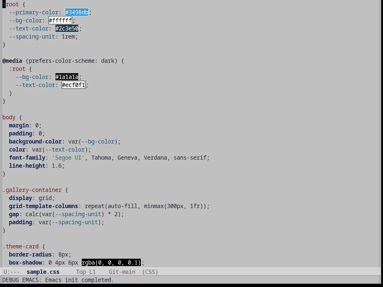 Anti Zenburn Theme in css-mode