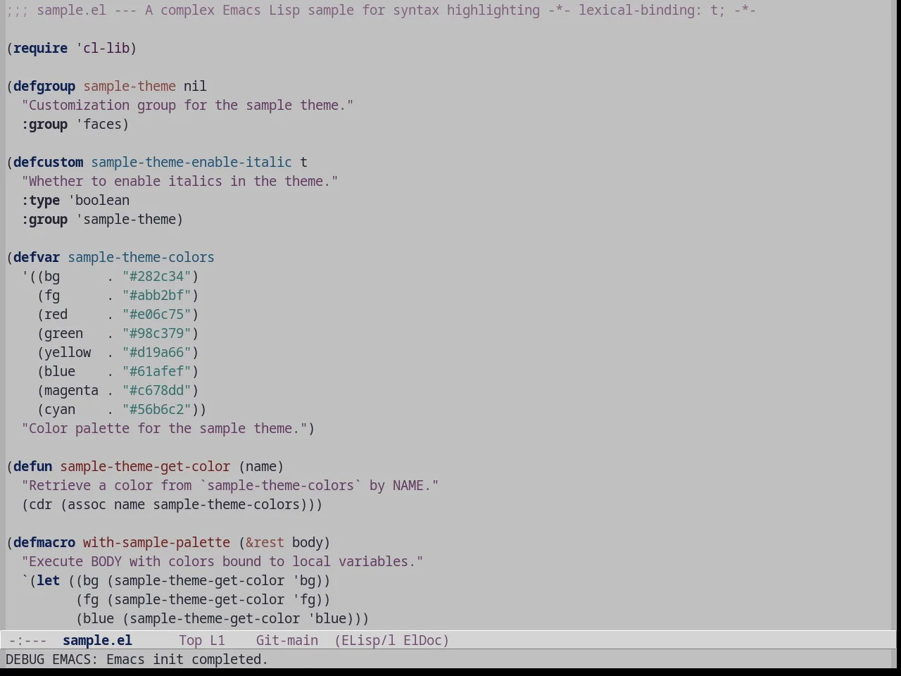 Anti Zenburn Theme in emacs-lisp-mode