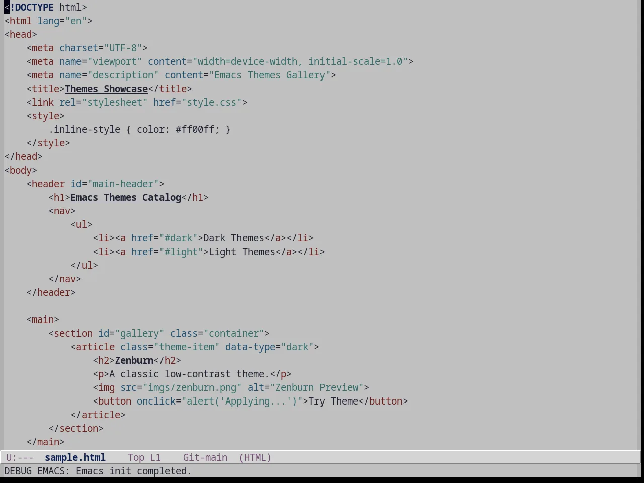 Anti Zenburn Theme in html-mode