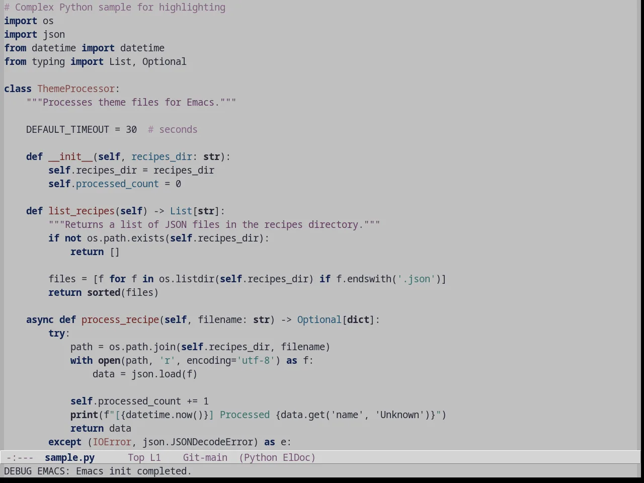 Anti Zenburn Theme in python-mode