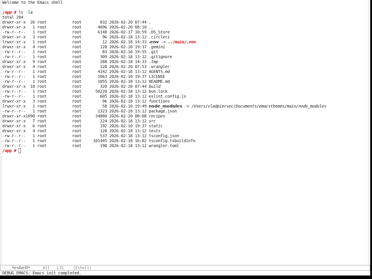 App Monochrome Themes Light Theme in eshell