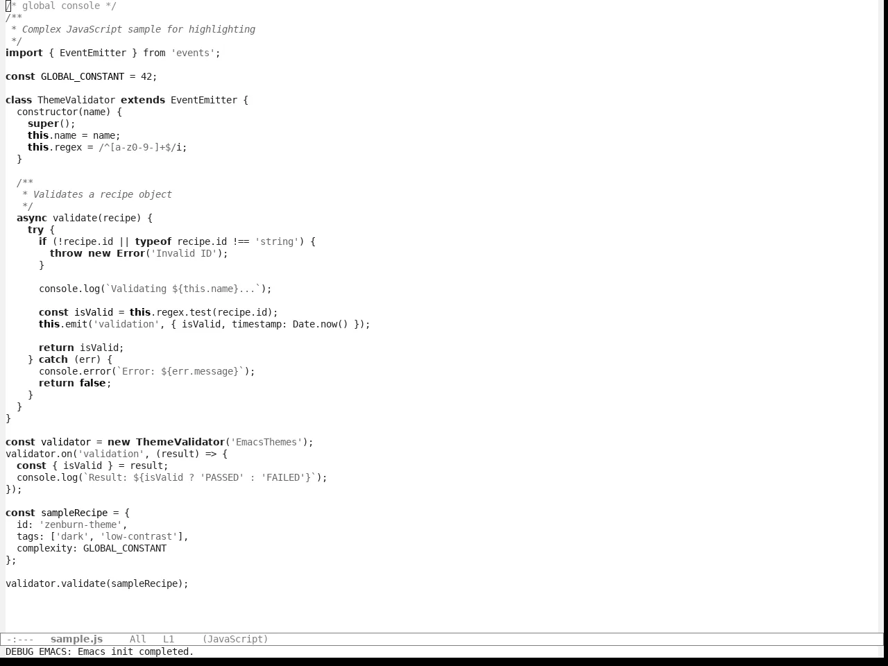 App Monochrome Themes Light Theme in javascript-mode