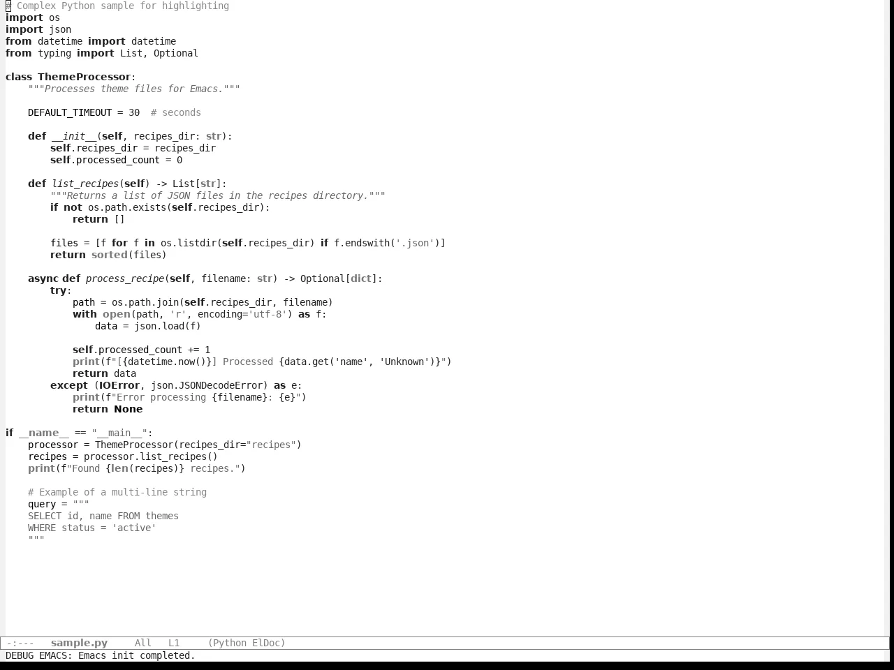 App Monochrome Themes Light Theme in python-mode