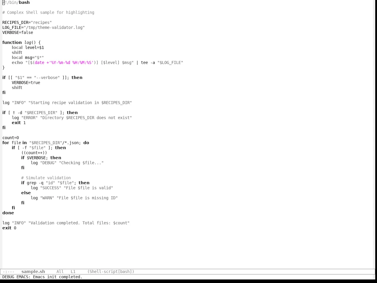 App Monochrome Themes Light Theme in sh-mode