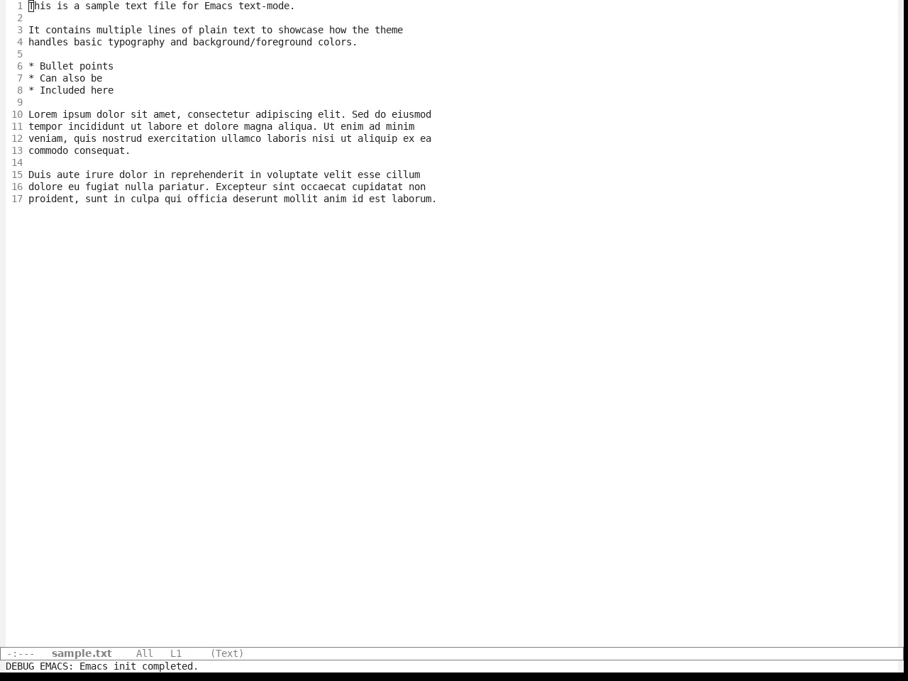 App Monochrome Themes Light Theme in text-mode