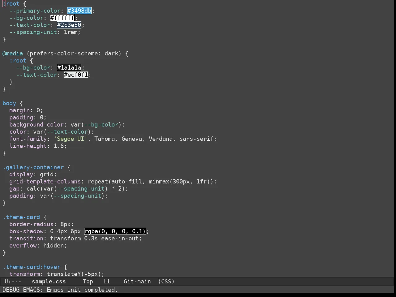 Apropospriate Dark Theme in css-mode