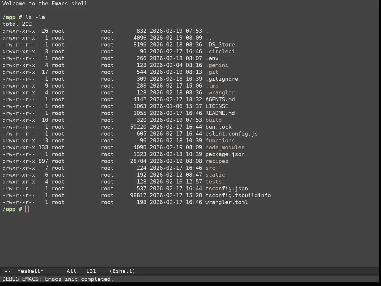 Apropospriate Dark Theme in eshell