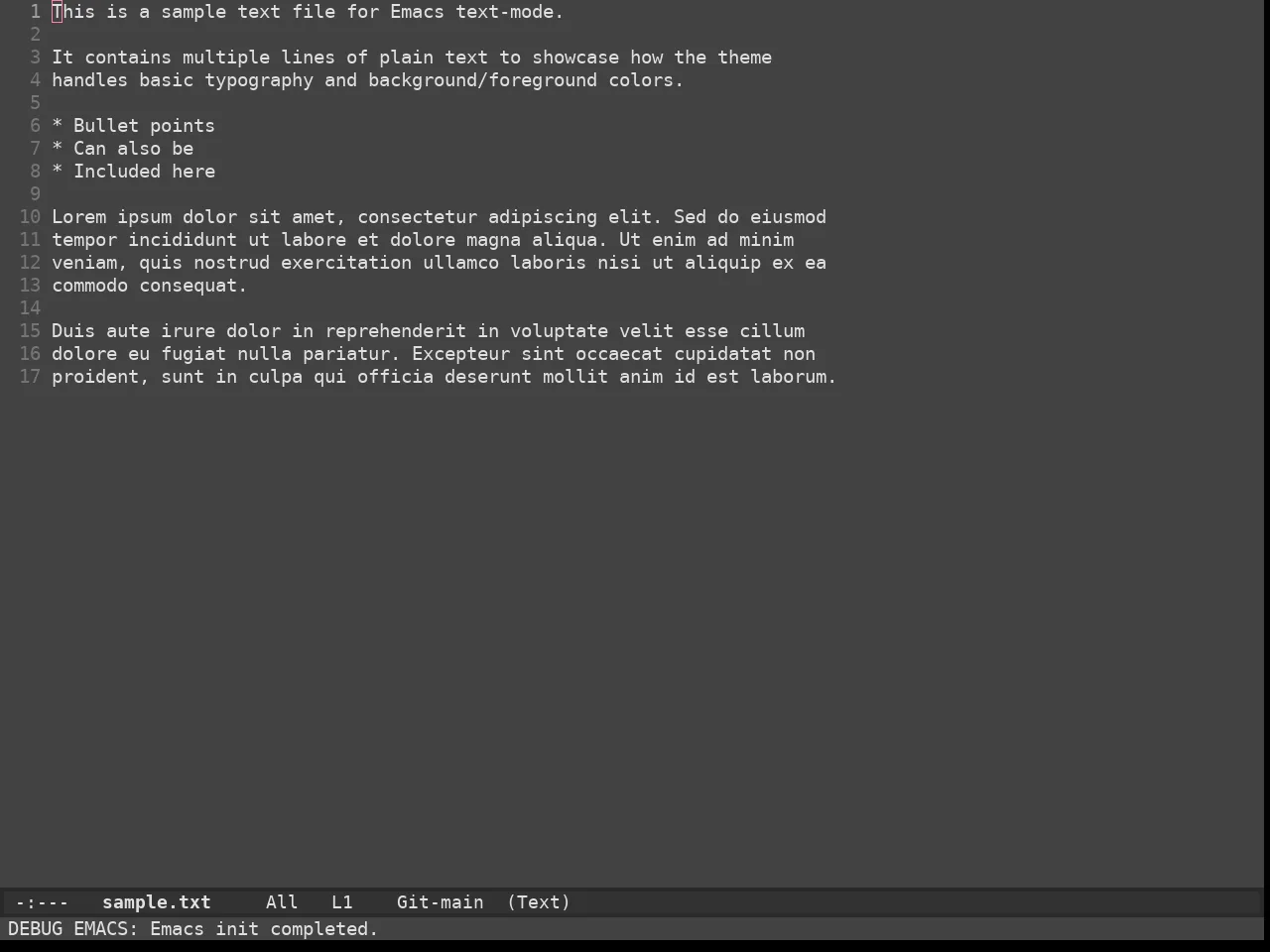 Apropospriate Dark Theme in text-mode