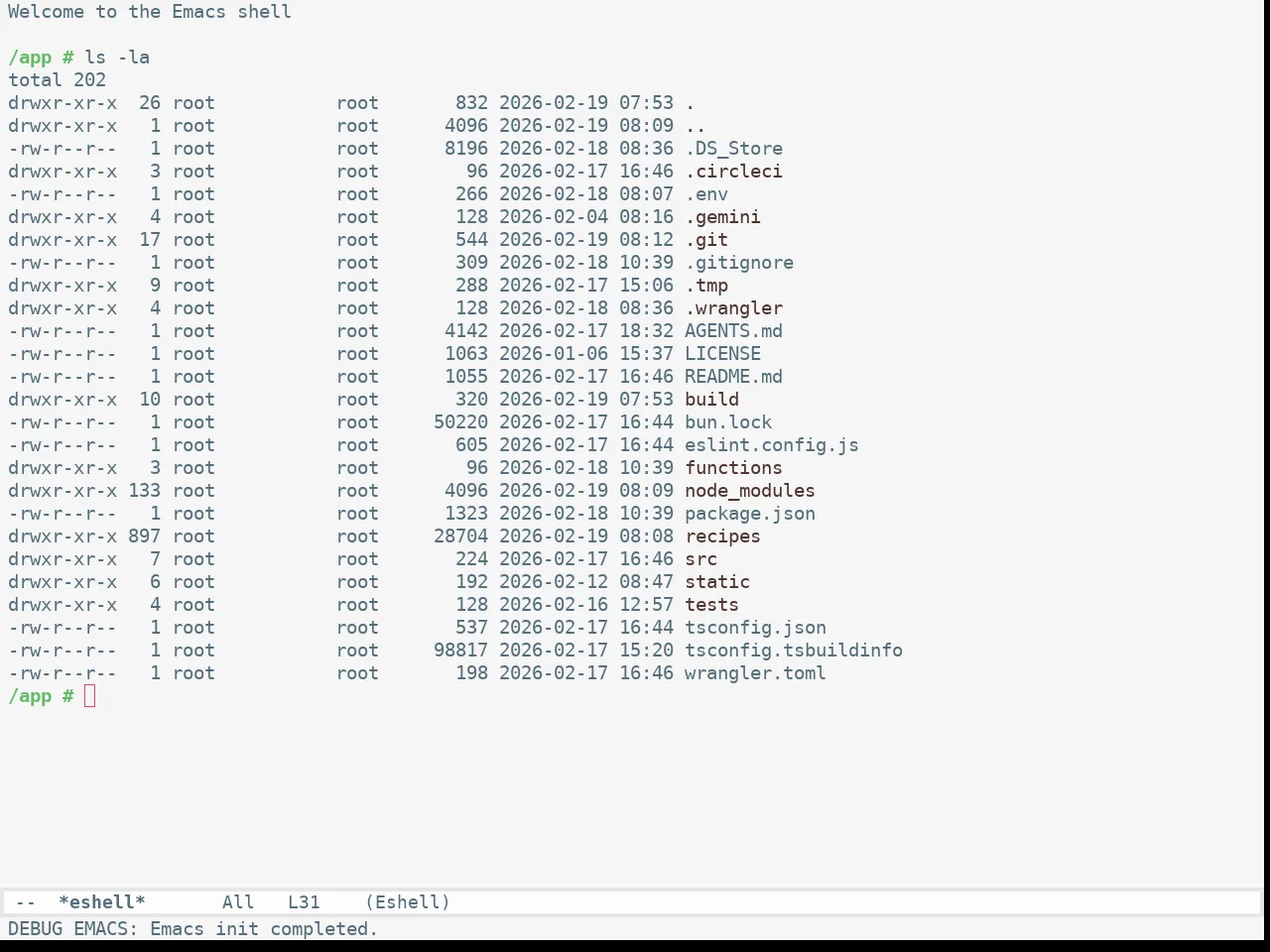 Apropospriate Light Theme in eshell