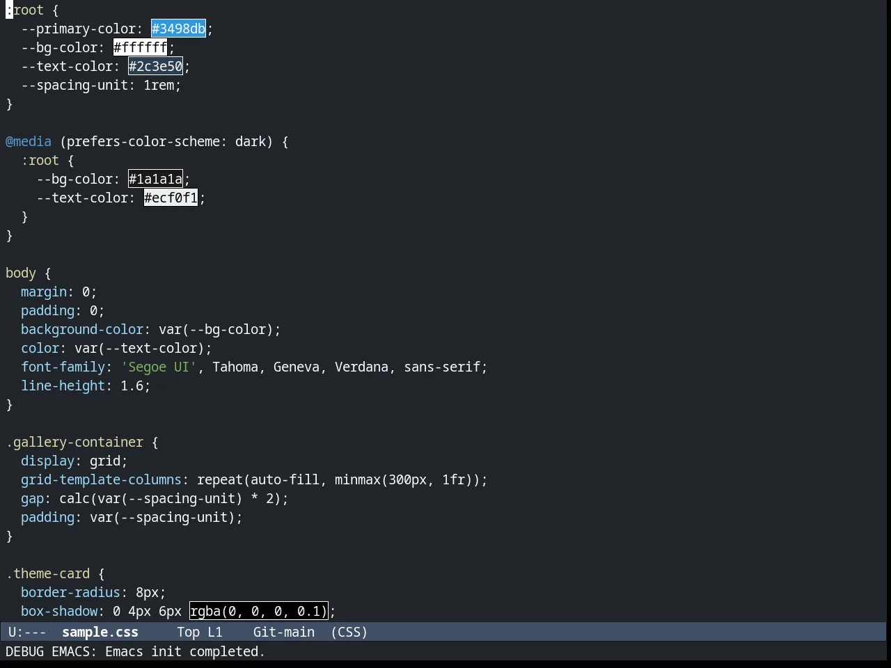 Arc Dark Theme in css-mode